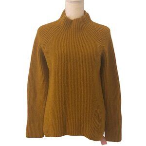 MADEWELL Northfield Mockneck Sweater Women's Size XS Mustard Brown Wool Blend